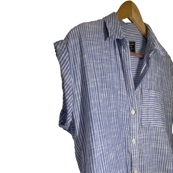 Abercrombie & Fitch Women’s Blue & White Striped Button Down Size S - Picture 4 of 7